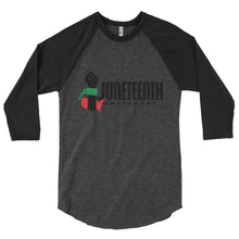 Load image into Gallery viewer, Official Juneteenth Unityfest 3/4 sleeve raglan shirt
