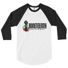 Load image into Gallery viewer, Official Juneteenth Unityfest 3/4 sleeve raglan shirt

