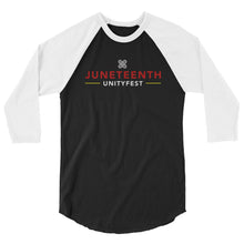 Load image into Gallery viewer, Juneteenth Unityfest 3/4 sleeve raglan shirt
